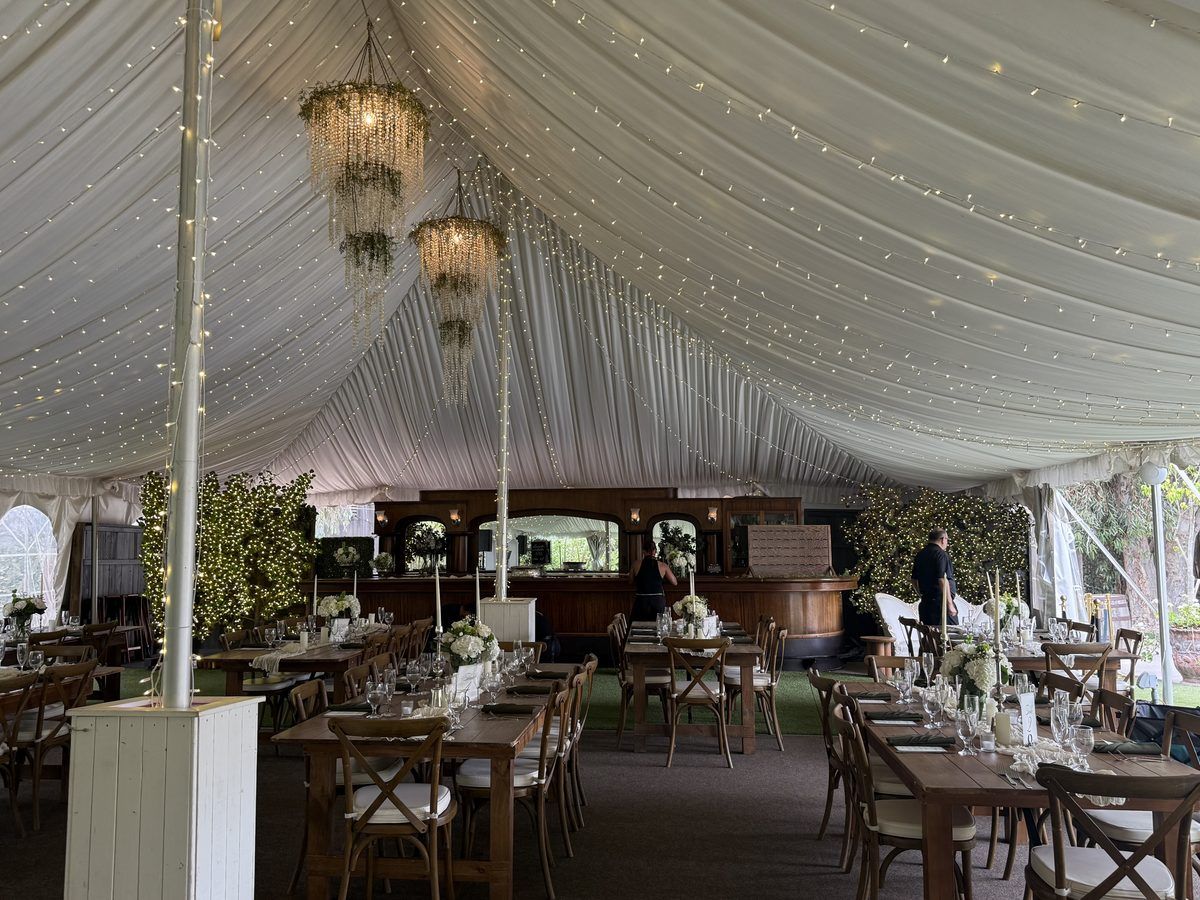 Twinkling tent reception